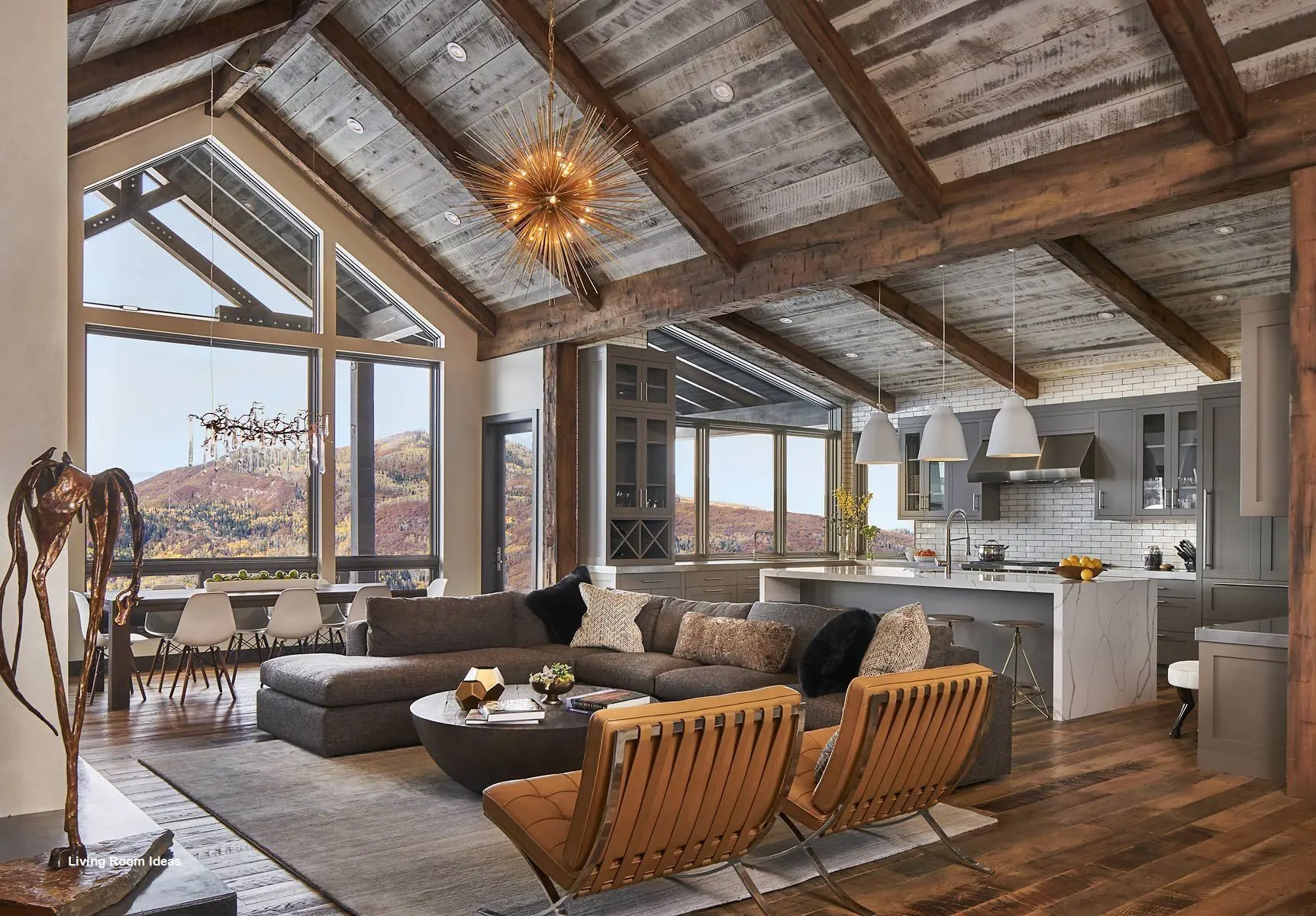 modern mtn interior3 Bright living room with fireplace and seating